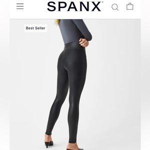 Spanx faux leather leggings, NWOT, size medium